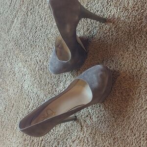 Brown suede platforms